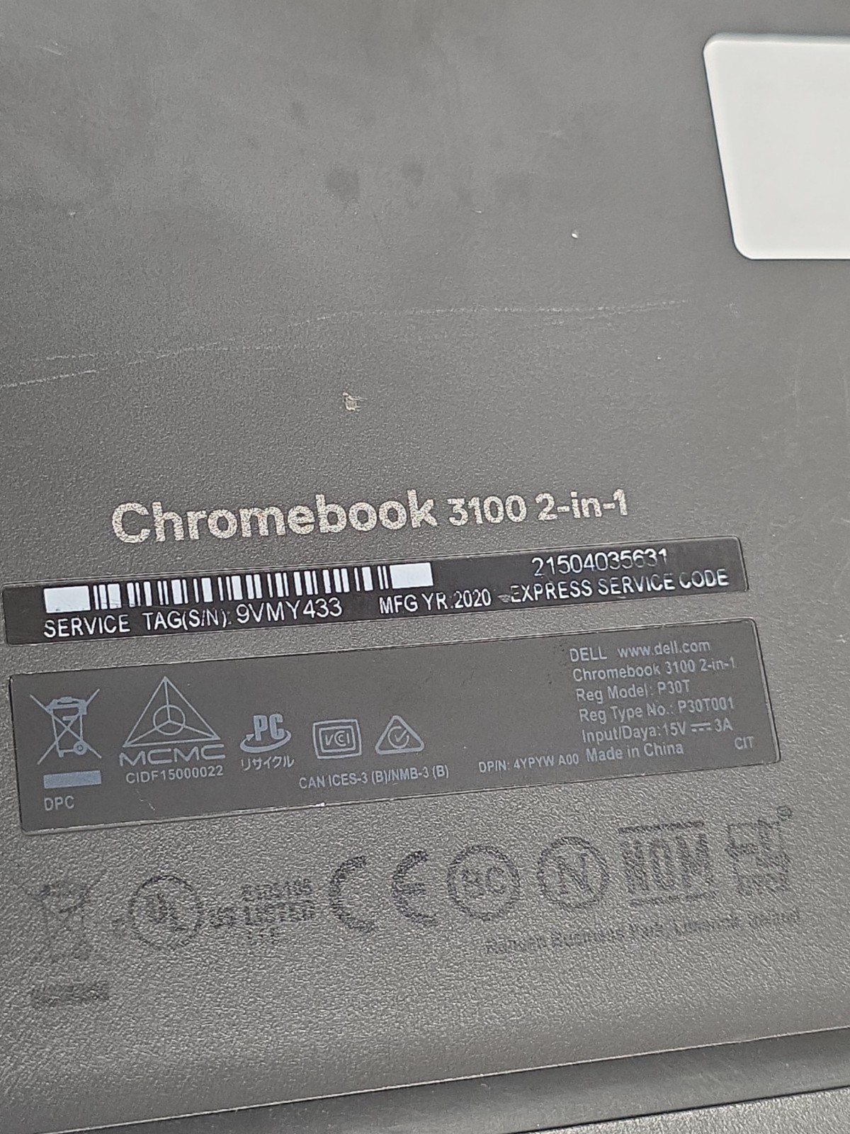 Dell Chromebook 3100 2-in-1 11.6″ Touchscreen Laptop 4GB/ 32GB WiFi