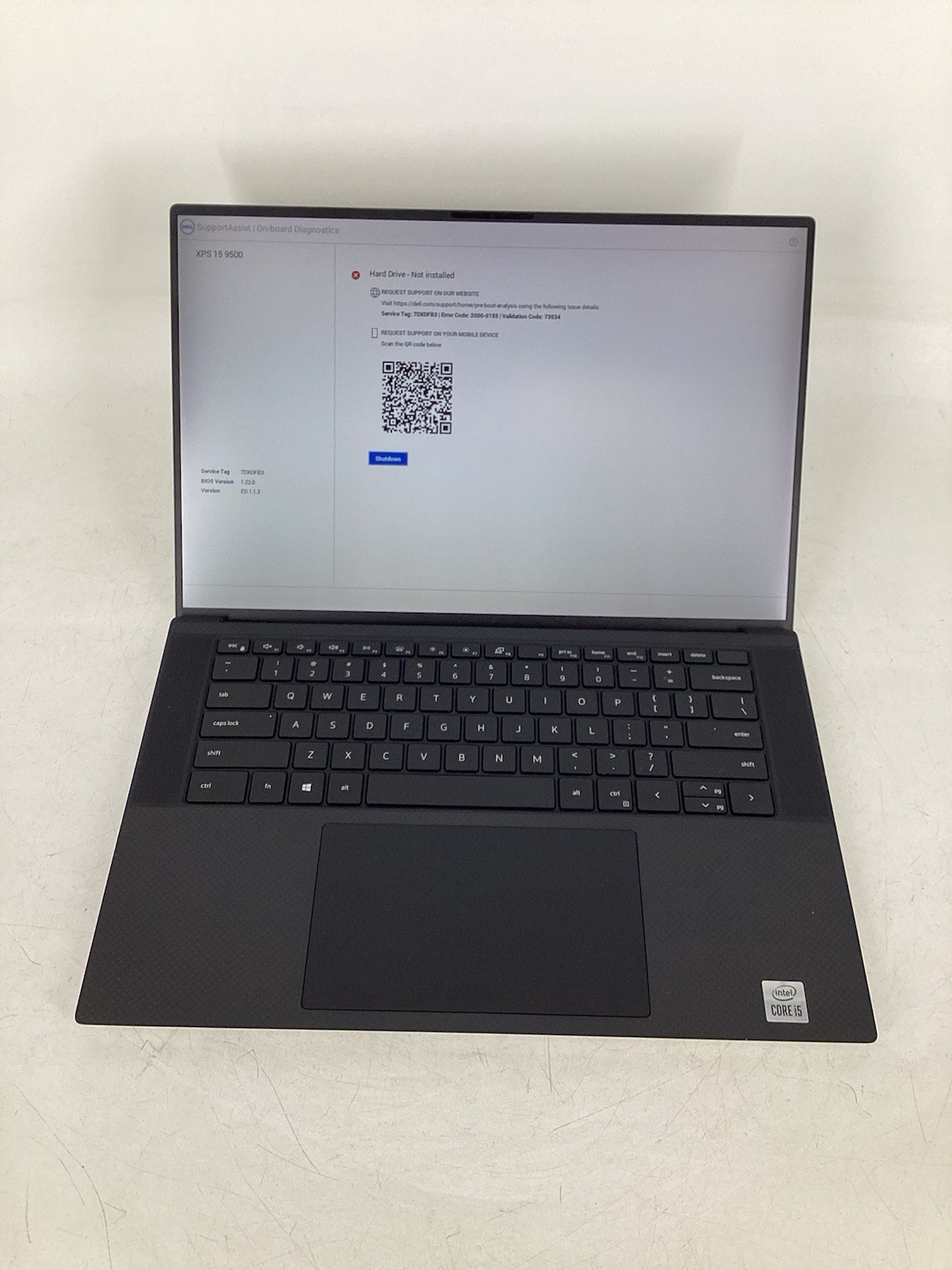 Dell XPS 15 9500 15″ (i5-10300H 2.50GHz 16GB RAM, No SSD/OS) No AC