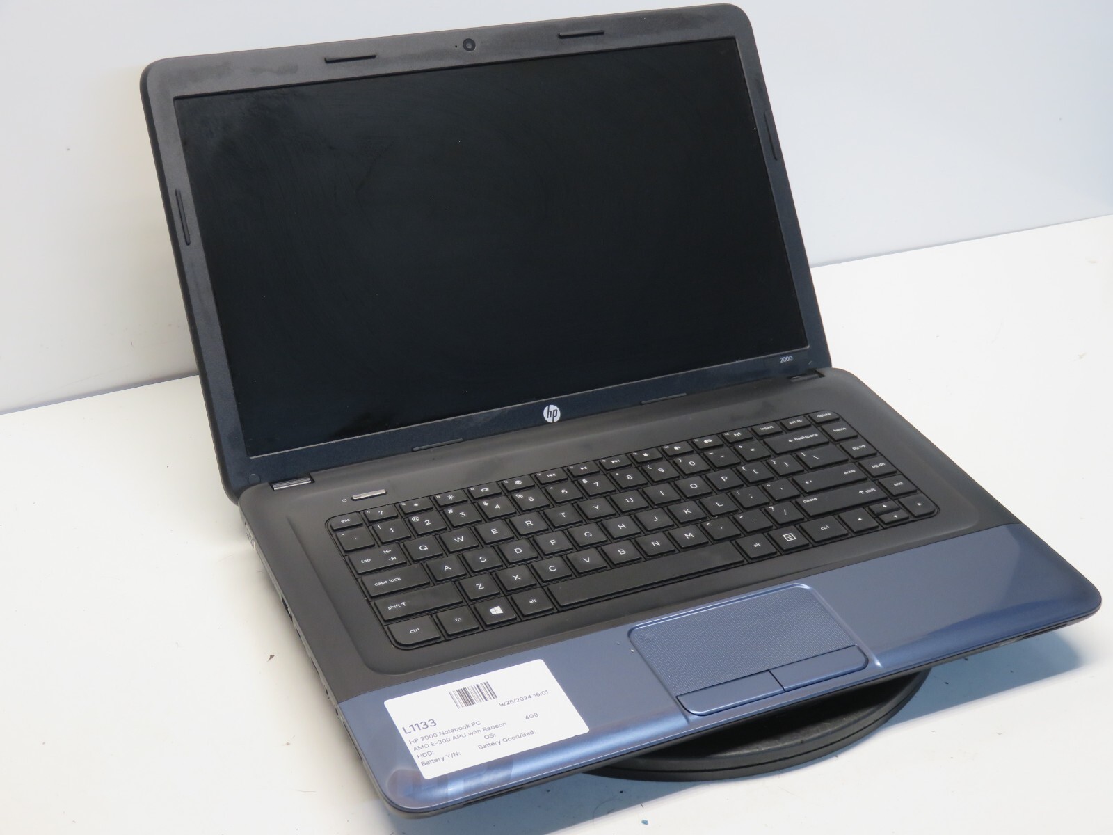HP Pavilion dv6 Notebook PC AMD Phenom II P960 1800MHz 4GB NO HDD No Batt