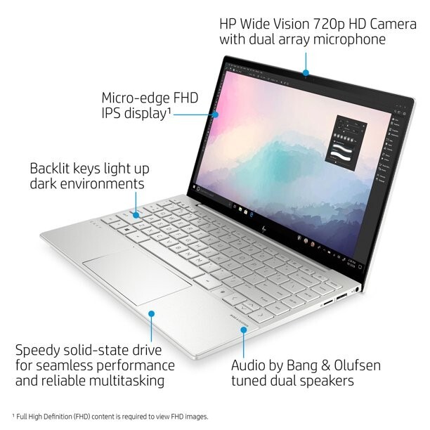 HP Envy 13.3″ Laptop Intel Core i5-1135G7, 8GB RAM, 256GB SSD, Win10 13-ba1047wm