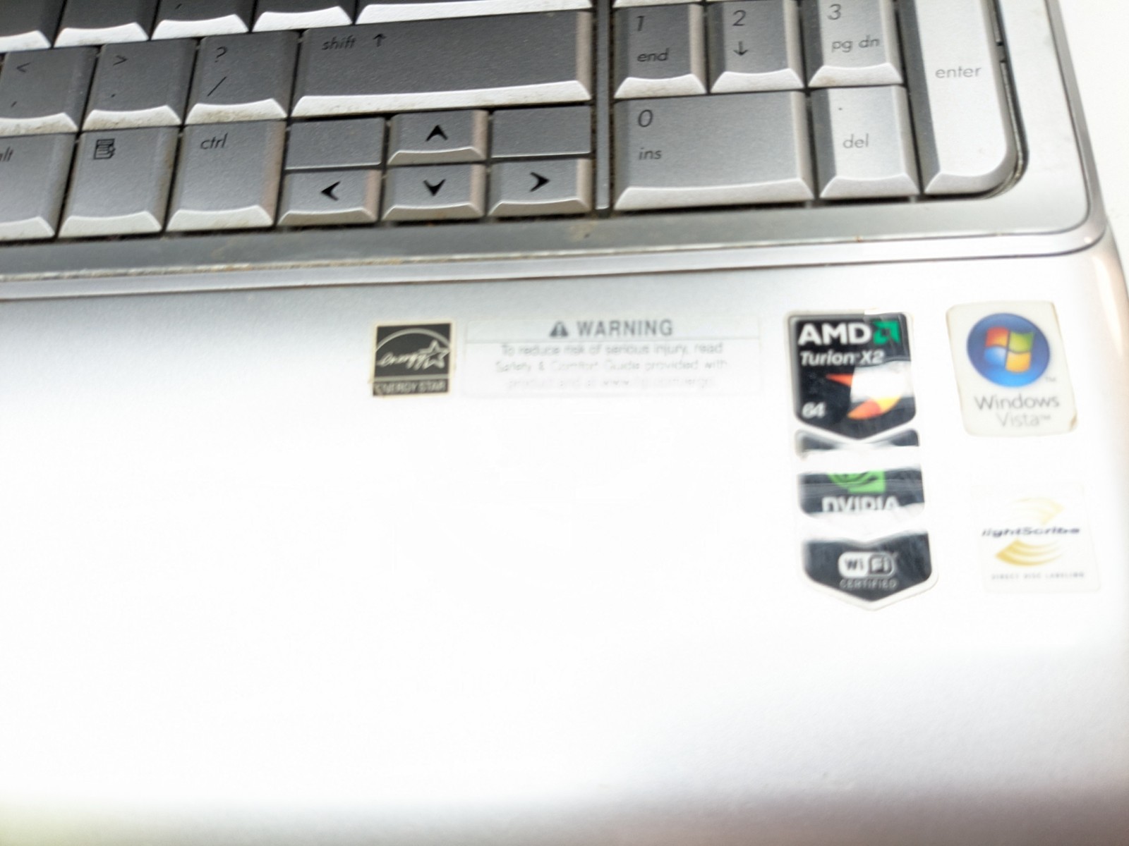 HP g60-243cl Notebook Pc Laptop SILVER For Parts 16″ Diagonal