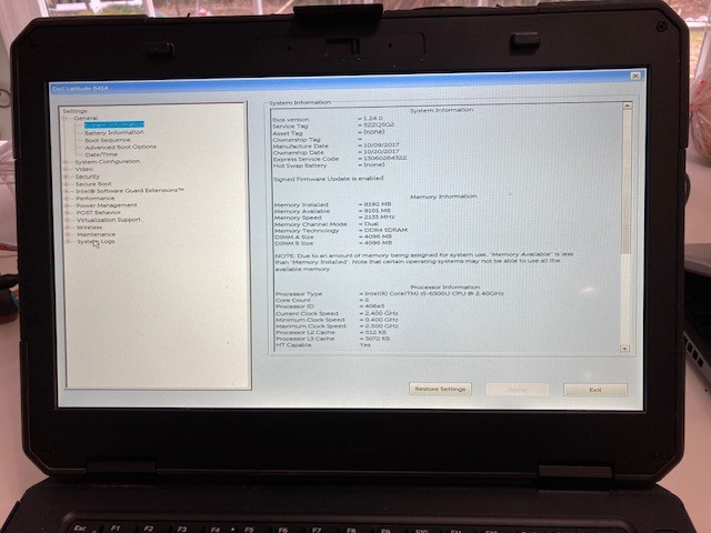 Dell Latitude 14 Rugged 5414 i5-6300U 2.40GHz – 8 GB DDR4, no hhd