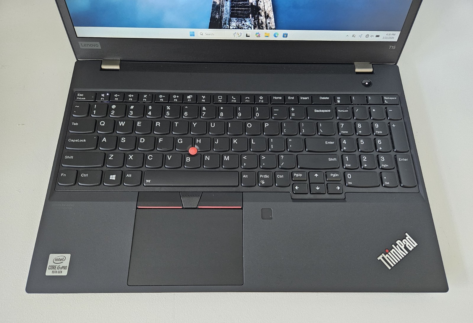 Lenovo ThinkPad T15 Core i5-10310U 1.70GHz 16GB 256GB NVMe SSD 65W AC Win 11 Pro