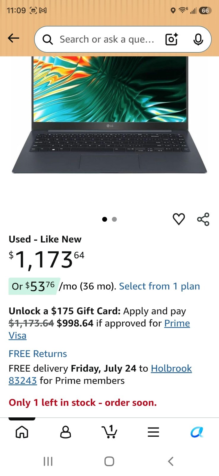 LG gram SuperSlim 15Z90ST- Ultra 5 125H 16GB RAM 512GB SSD