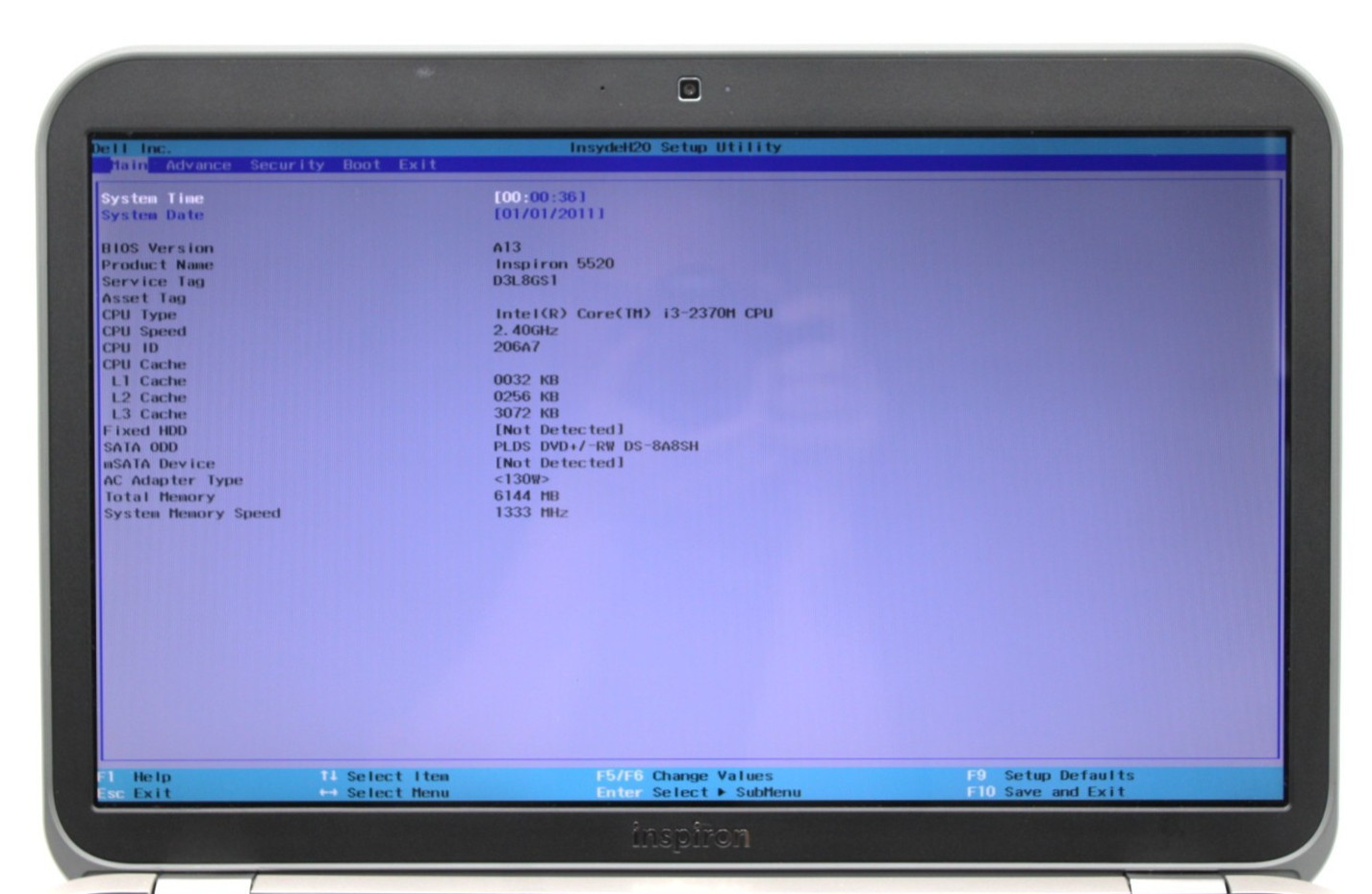 Dell Inspiron 5520 i3-3220M@3.20GHz 6GB DDR3 NO STORAGE OR OS*USED/TESTED*