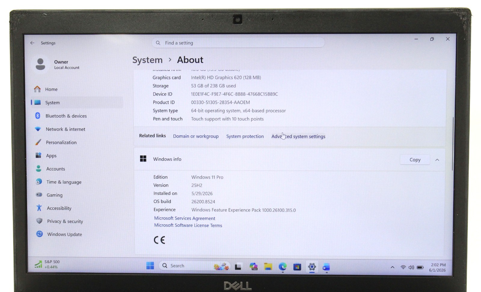 DELL LATITUDE 7490 14″ 2.6GHz i5-7300U 256GB SSD 16GB RAM Win 11 Pro ; 6181931