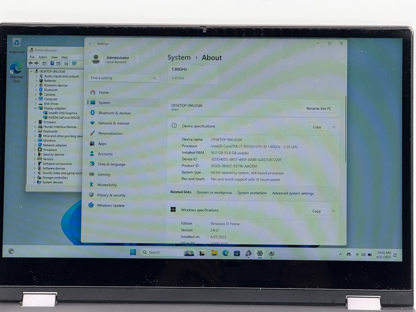 LENOVO IDEAPAD FLEX-15IML 81XH 15.6″ i7-10510U 16GB RAM 500GB SSD WIN11 HOME
