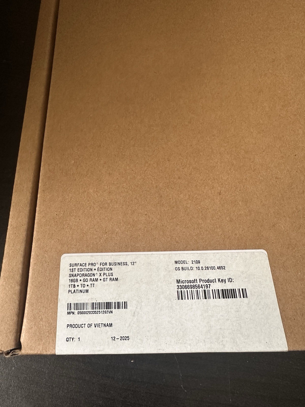 Microsoft Surface Pro For Business 12’’ Snapdragon X Plus 1TB memory 16GB RAM