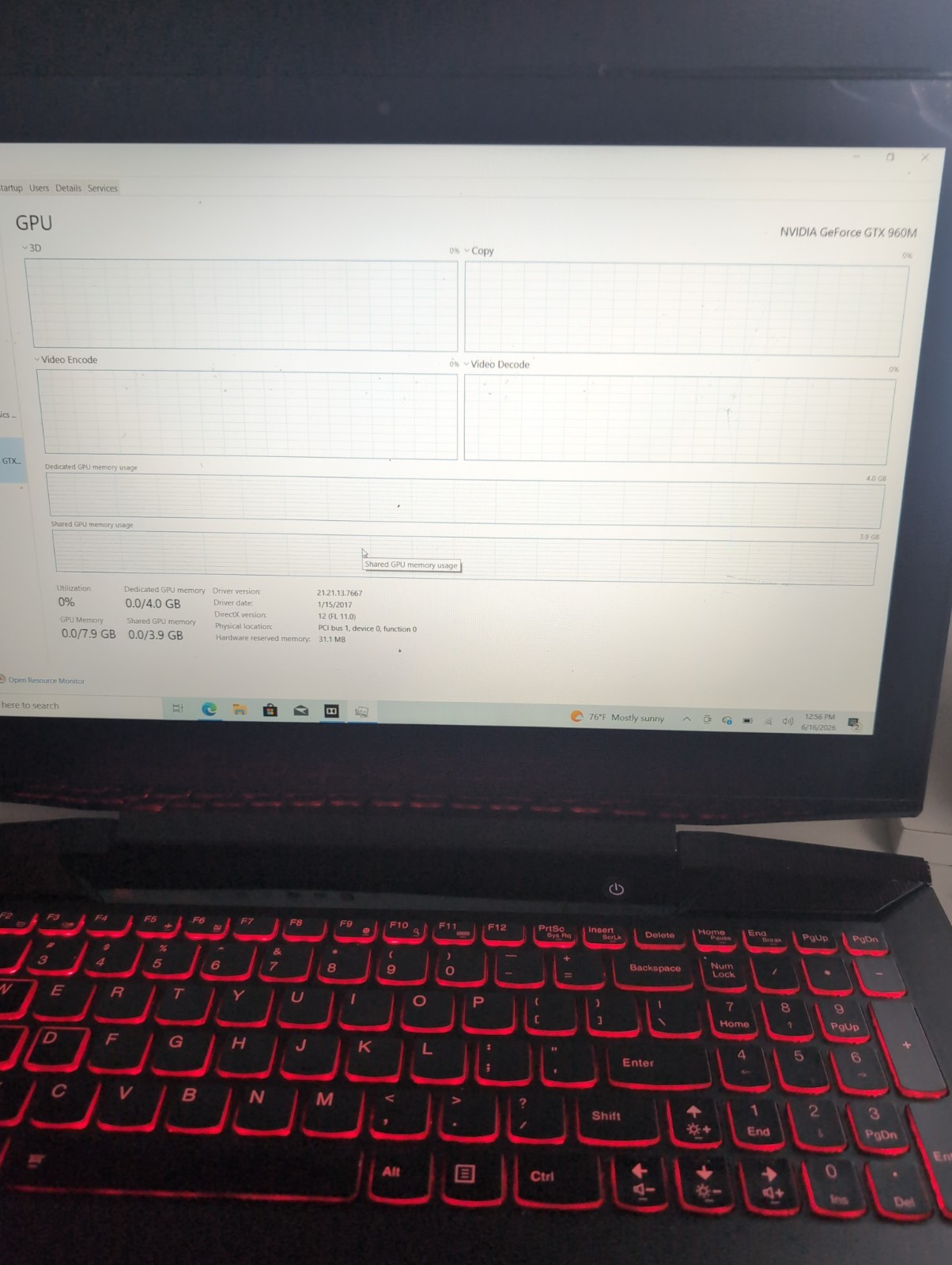 Lenovo Gaming IdeaPad Y700-15ISK Laptop I7-6700HQ Nvidia 960 4GB VRAM 8GB RAM