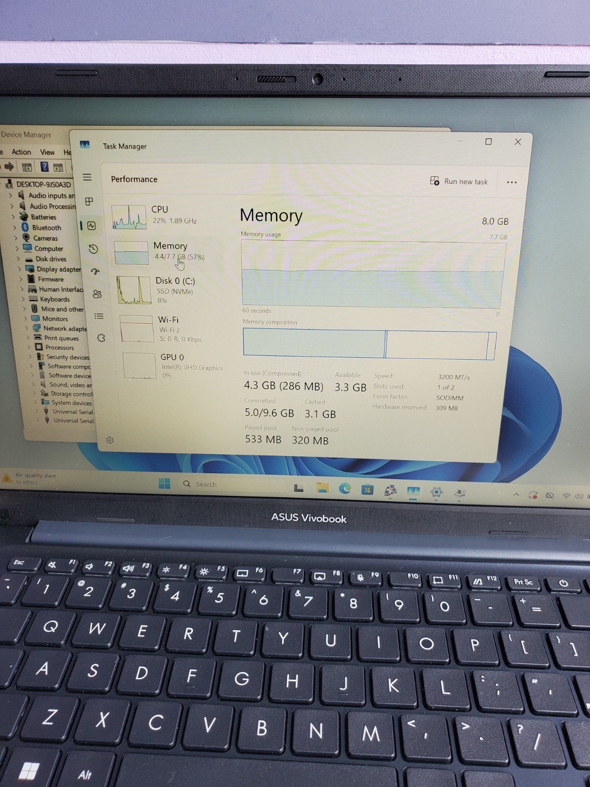 Asus Vivobook X1404ZA/12TH Gen I3-1215u/ 8GB RAM/128GB NVME SSD Windows 11 Home