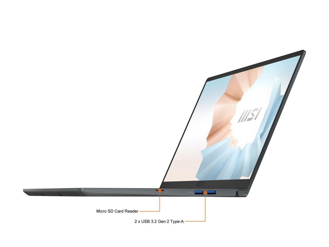 New MSI Modern 15 A11MU-652 15.6” FHD Laptop Intel i7-1195G7 8GB 1TB Iris Xe