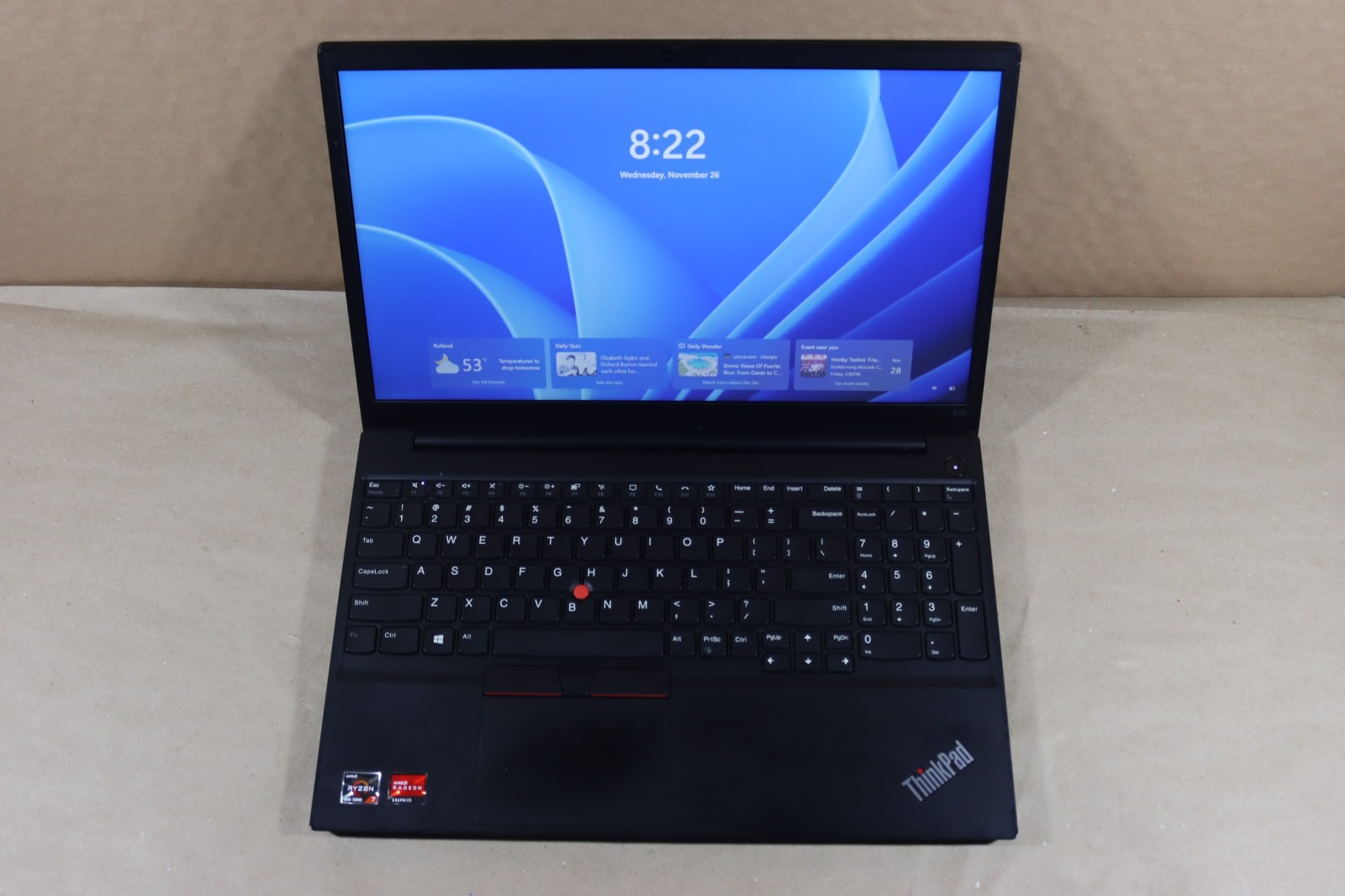 Lenovo ThinkPad E15 2nd Gen 15.6″ (256GB SSD, AMD Ryzen 7 4000 Series, 16GB Ram)