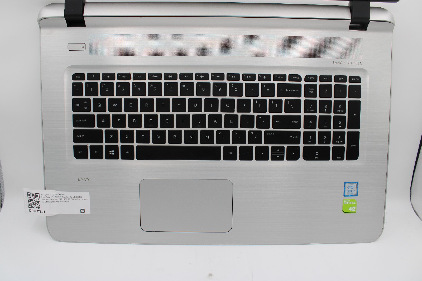 HP Envy 17t-S100 _ i7-7500U @ 2.7 _ 16GB RAM _ 250GB SSD _ No OS