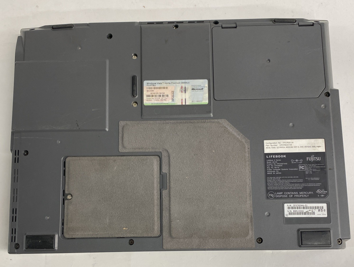 Fujitsu LifeBook A6120 Core 2 Duo T5550 1.83 GHz 2GB RAM 180GB HD Windows Vista