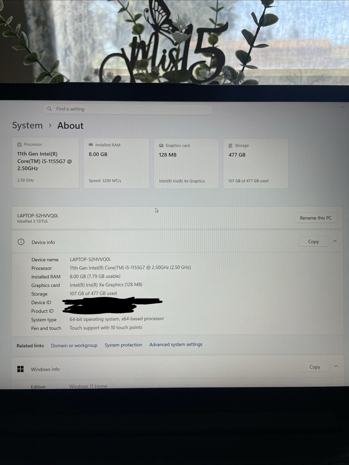 Lenovo IdeaPad 3 15.6″ Touch i5 8GB 512GB SSD Blue + Mouse Bundle – Excellent