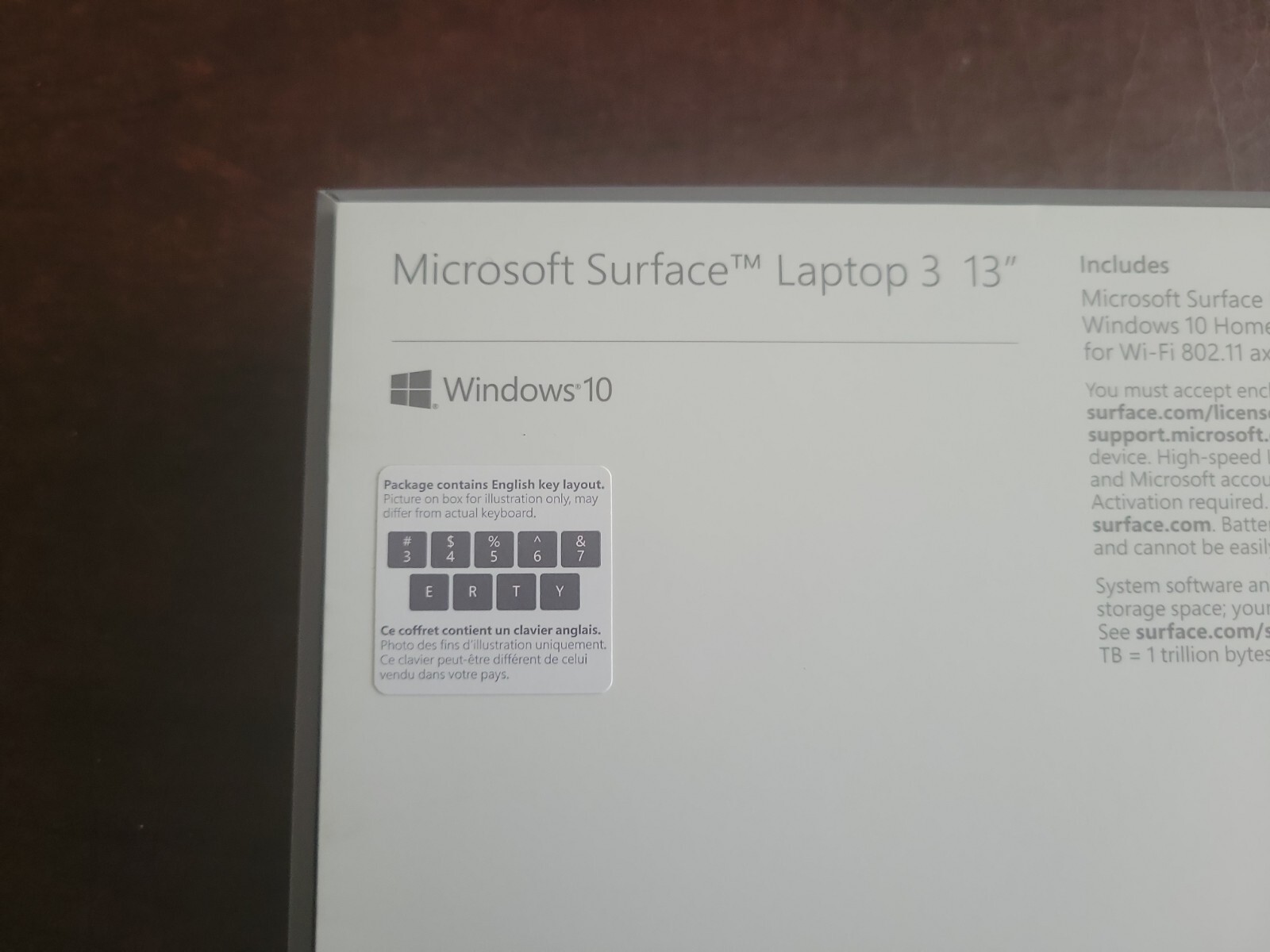 EMPTY BOX FOR Microsoft Surface Laptop 3