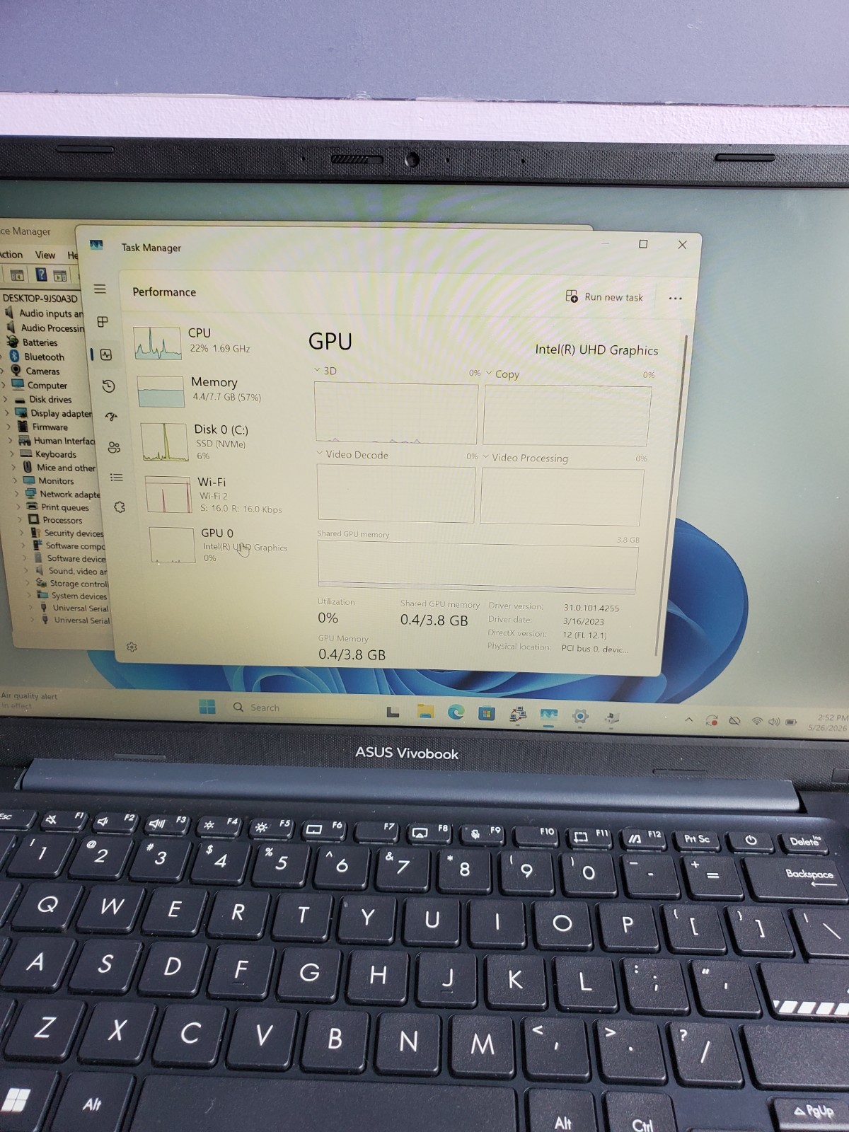 Asus Vivobook X1404ZA/12TH Gen I3-1215u/ 8GB RAM/128GB NVME SSD Windows 11 Home
