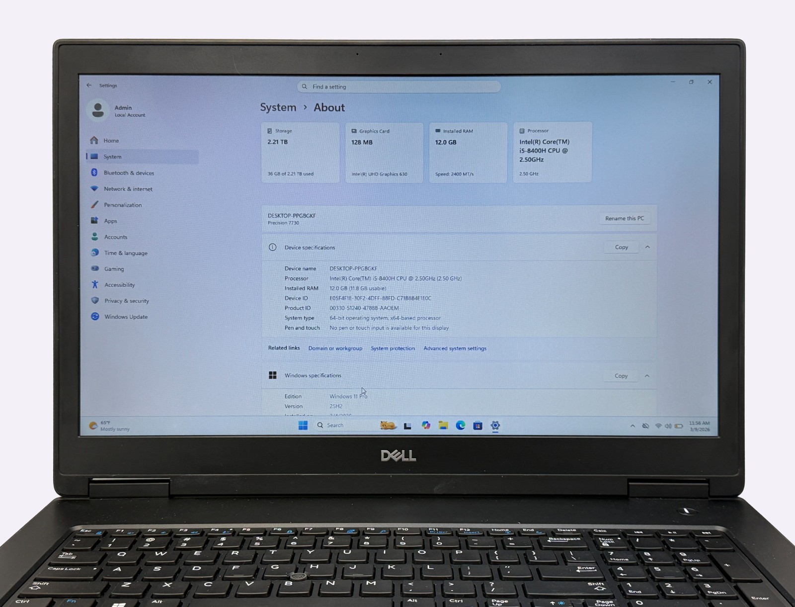 Dell Precision 7730 i5-8400H 2.5GHz 12GB RAM 2.375TB SSD