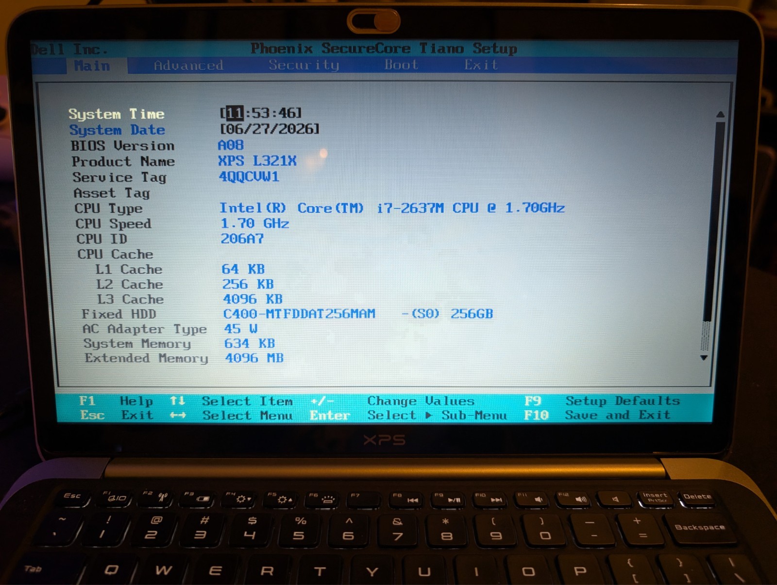 Dell XPS 13 L321X i7-2637M 4GB 256GB SSD w/ power supply