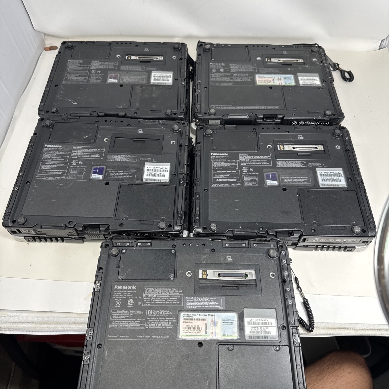 Lot of 5 Panasonic Toughbook CF-19 – UNTESTED- For Parts Unit AS IS