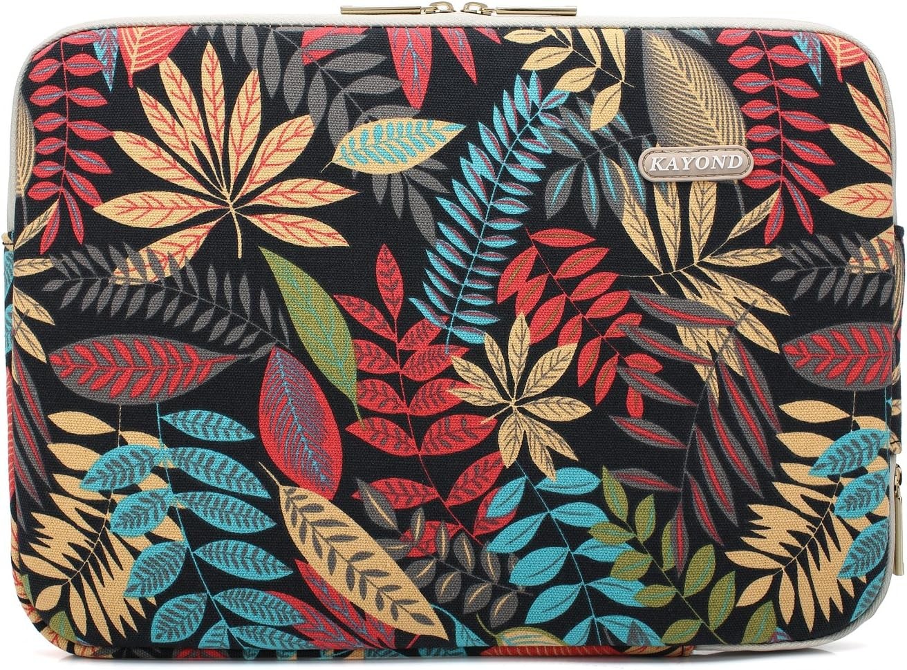 Water-Resistant Laptop Sleeve Bag for 13-13.3 Inch, Forest Series Black Canvas