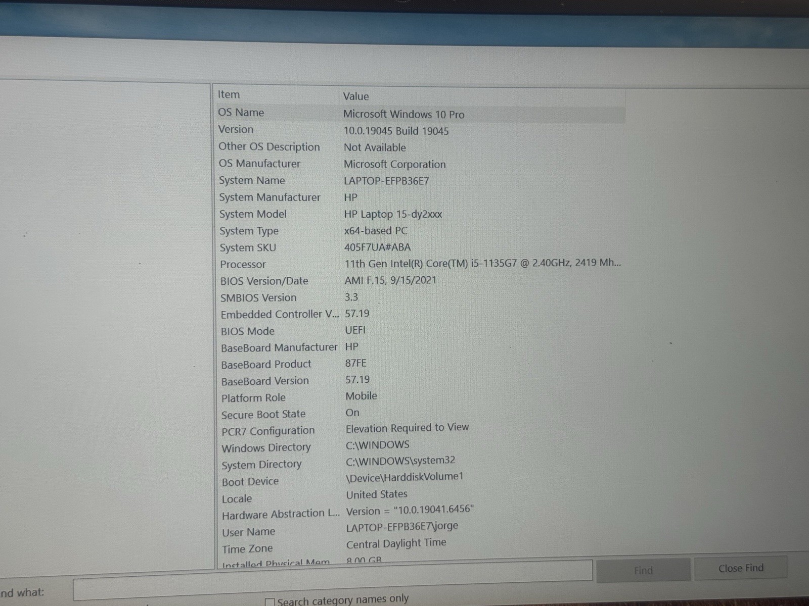 HP LAPTOP 15-DY2XXX INTEL CORE I5-1135G7 2.40GHZ 8GB RAM 256SSD