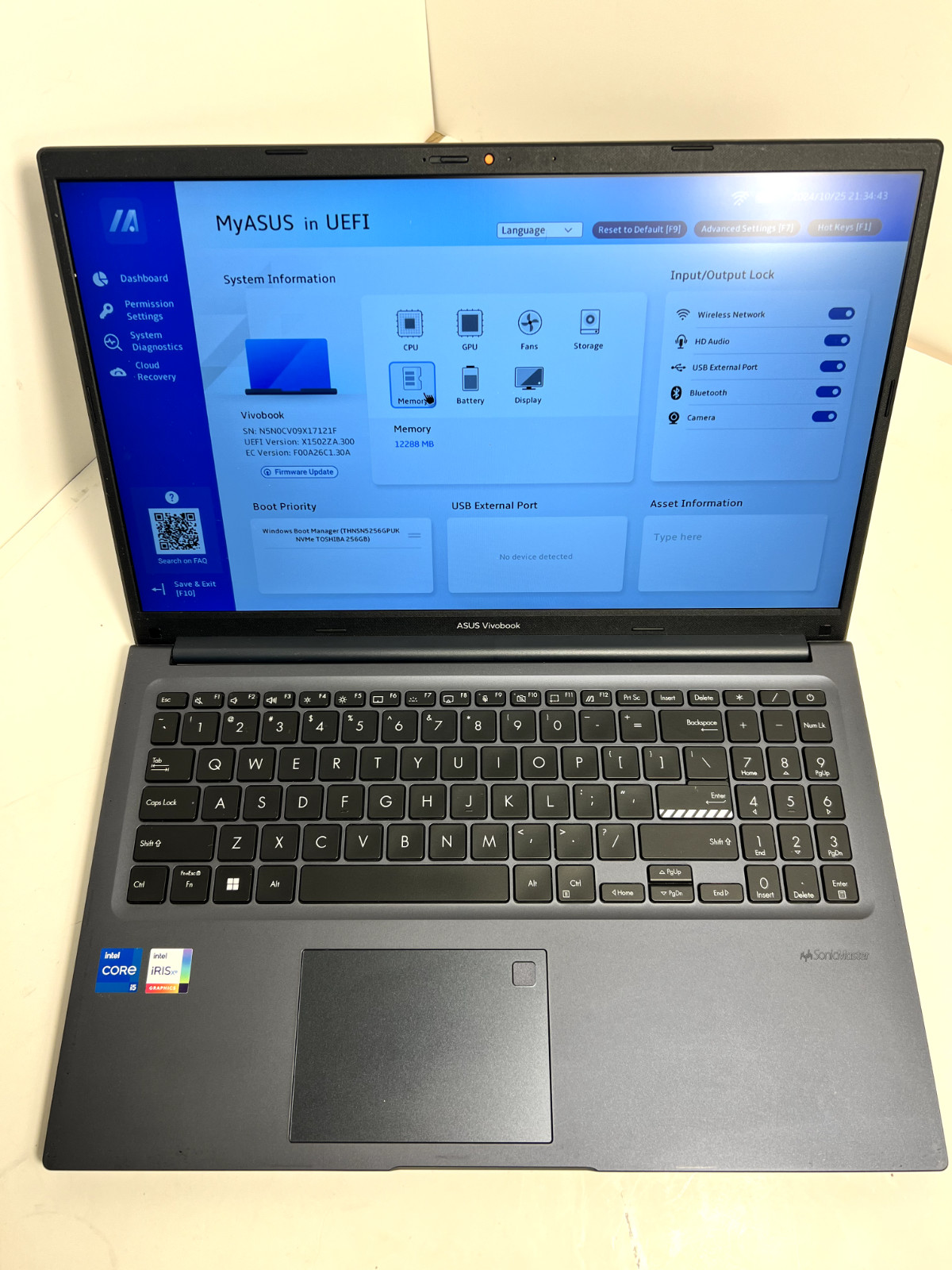 Laptop Asus Vivobook 15 15.6in Intel i5-1240P 12GB 256GB SSD Win11 F1502ZA-SB56