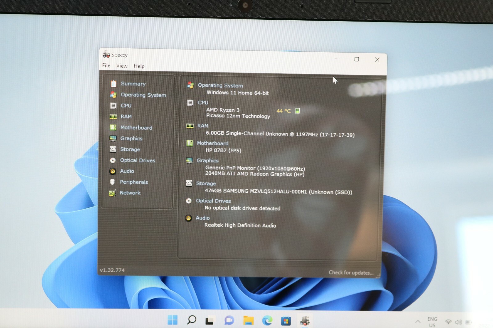 HP 14-fq0038ca 14″ FHD, Ryzen 33250U, 8GB DDR4, 512GB SSD Laptop