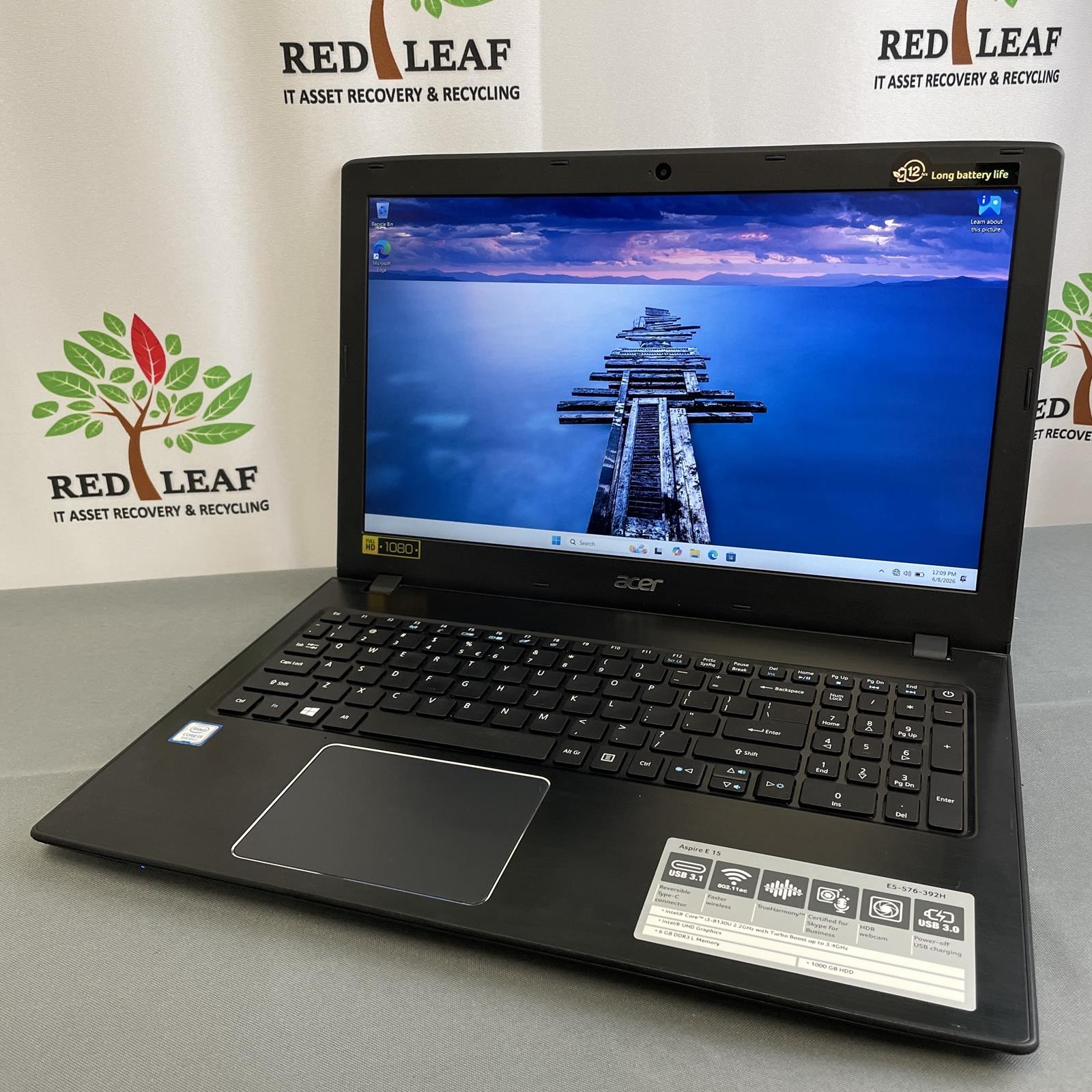 Acer Aspire E15 E5-576 15.6 in FHD, Core i3-8130U, 6 GB, 1TB HDD | Grade B/C