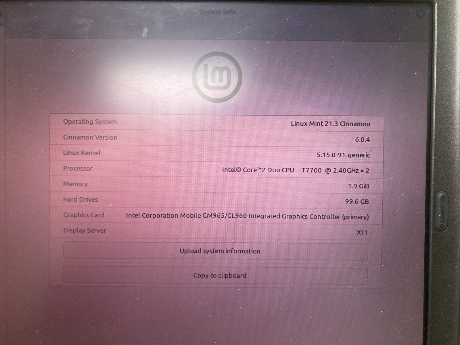 Dell Laptop Core 2 Duo 2.40GHz 2GB RAM 100GB HDD Windows X11