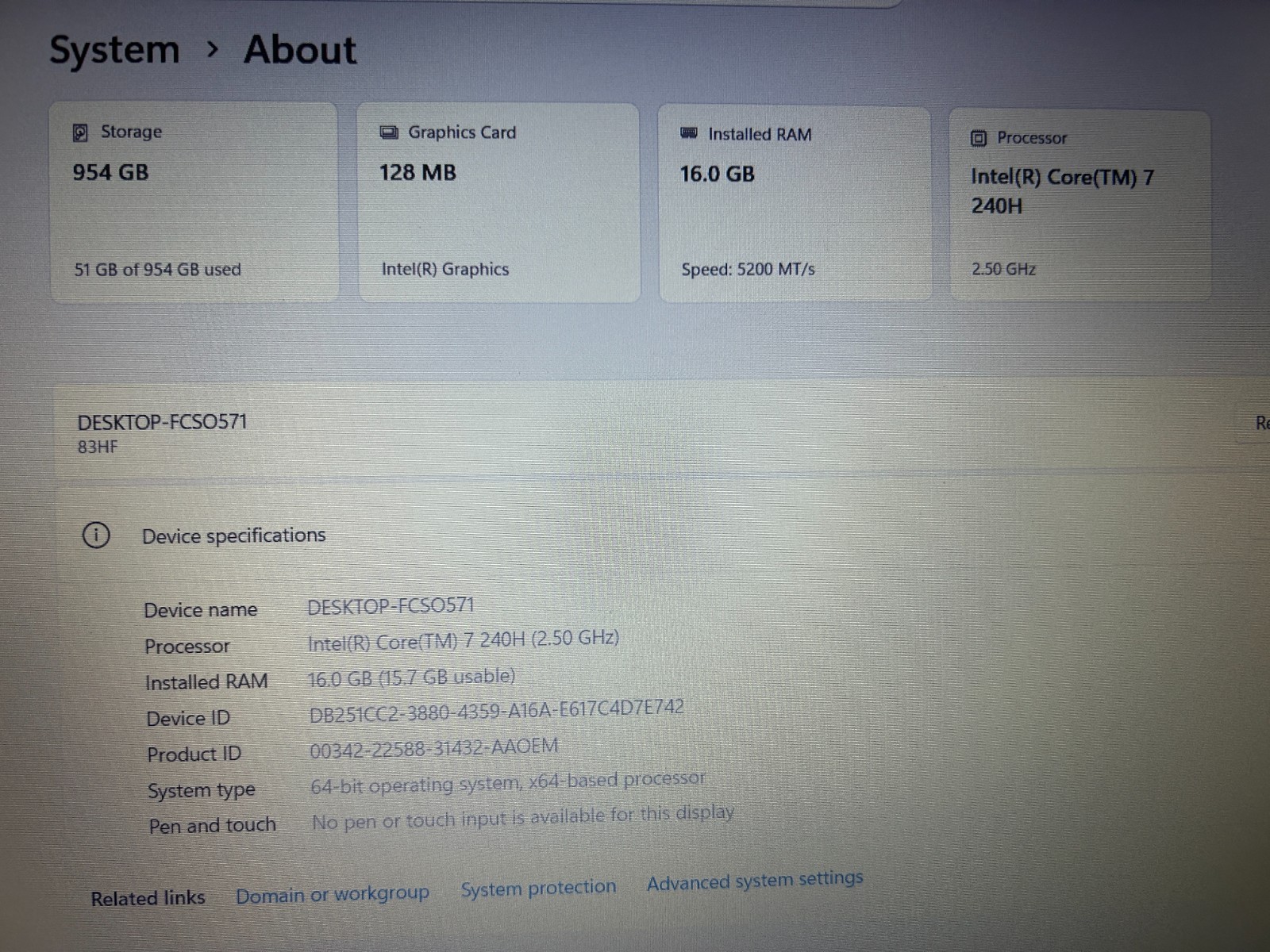 Lenovo V15 G5 IRL, Intel Core 7 240H, 2.50 GHz, 16 GB RAM, 1 TB NVMe SSD