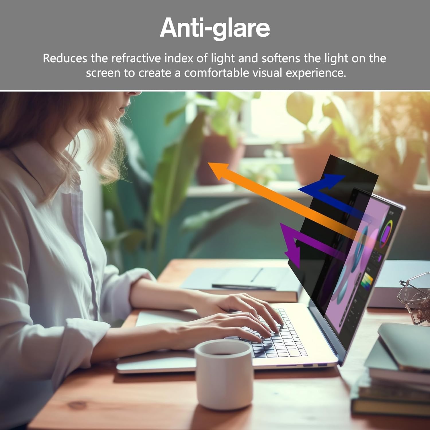 15.6 Laptop Privacy Screen for 16:9 Ratio Computer Monitor, Removable, Anti Glar