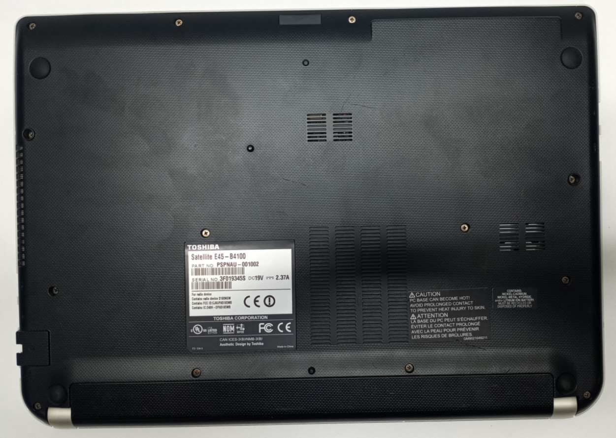 Toshiba Satellite E45-B Laptop 14″FHD i5-5200U@2.20GHZ 6GB RAM NO HDD/OS WH717!