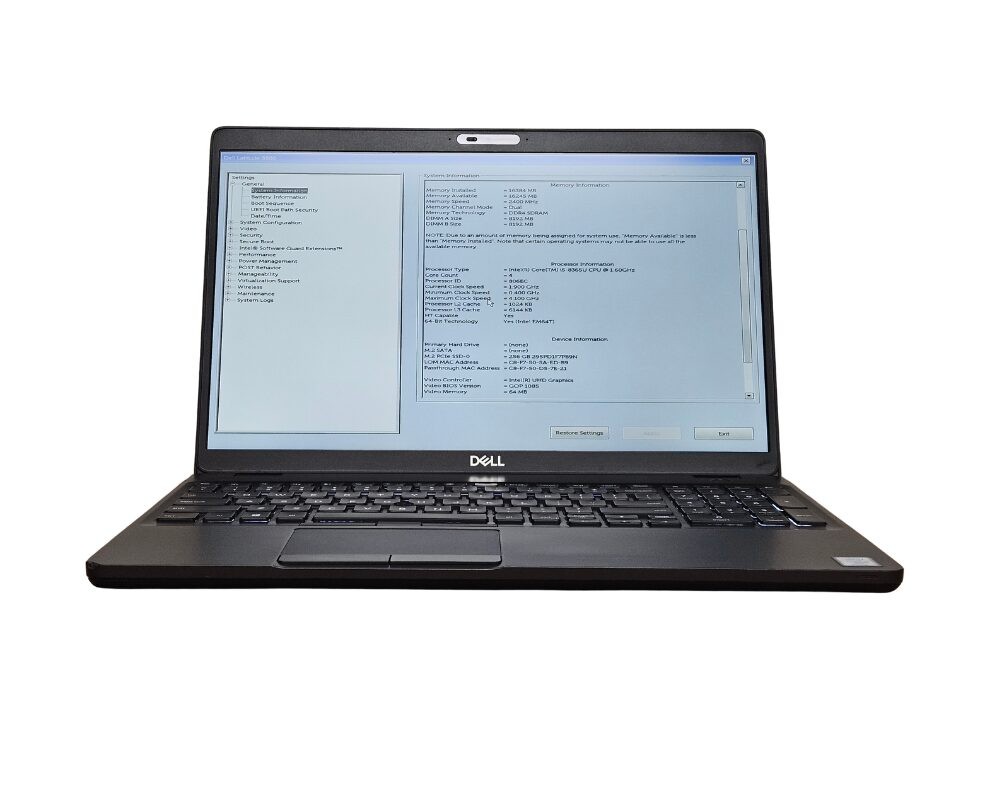 Dell Latitude 5500 Laptop i5-8365U 1.6GHz 4-Core 16GB RAM 256GB SSD Windows 11