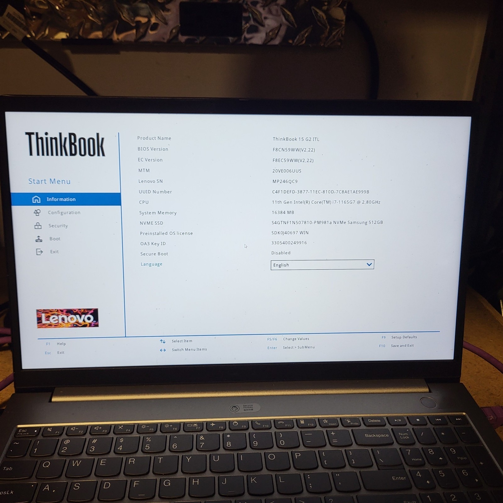 Scratched LCD Lenovo ThinkBook 15 G2 ITL Intel i7-1165G7 2.8GHz 16GB 512GB SSD