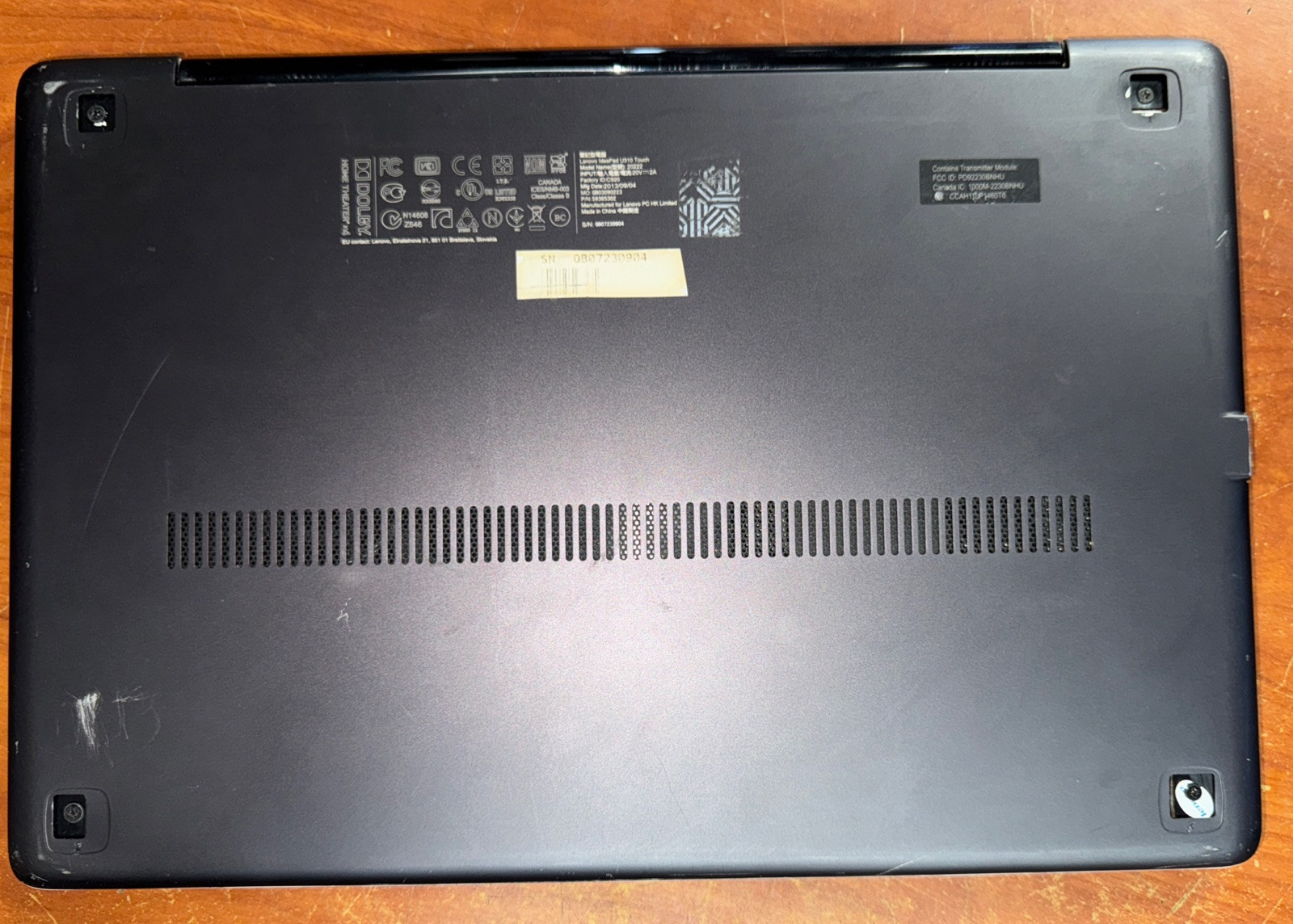 Lenovo IdeaPad U310 13.3″ i5-3337U 1.8GHz 4GB 500HDD, PARTS ONLY, CRACKED SCREEN