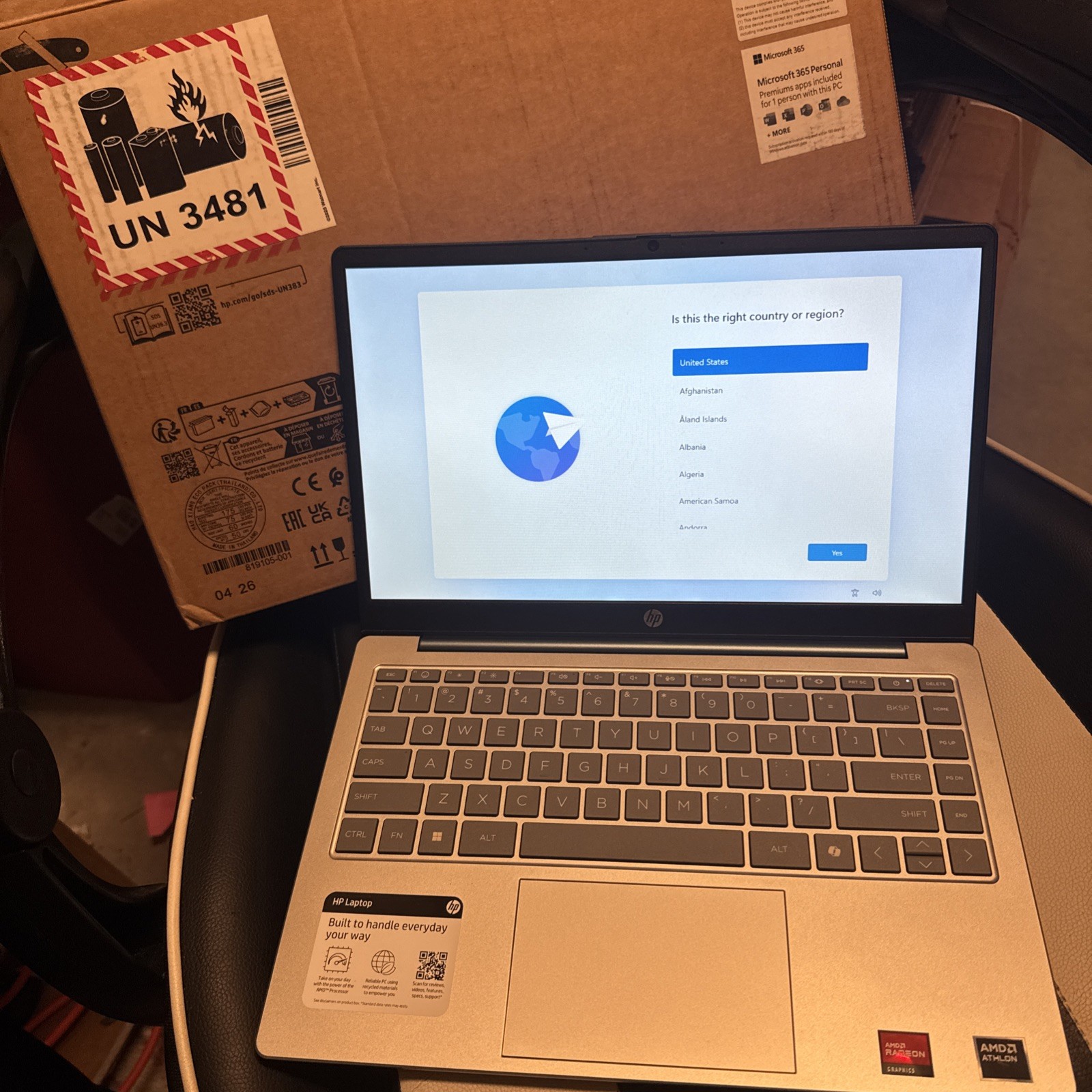 HP 14″ HD Laptop AMD Athlon 7120U 4GB RAM LPDDR5 128GB SSD New 14-em0002wm Blue