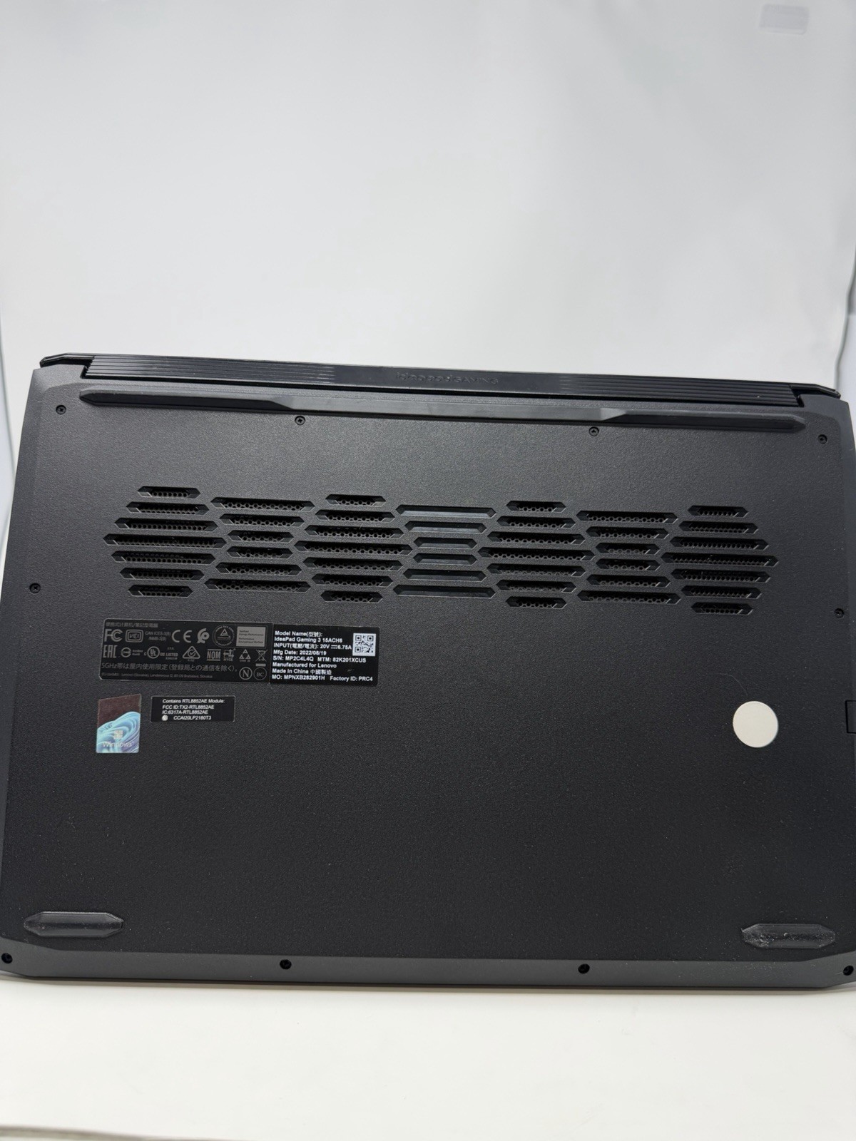 Lenovo IdeaPad 3 15ACH6 15.6″ Ryzen 5 5600H 3.3GHz 8GB RAM 256GB SSD RTX 3050 Ti