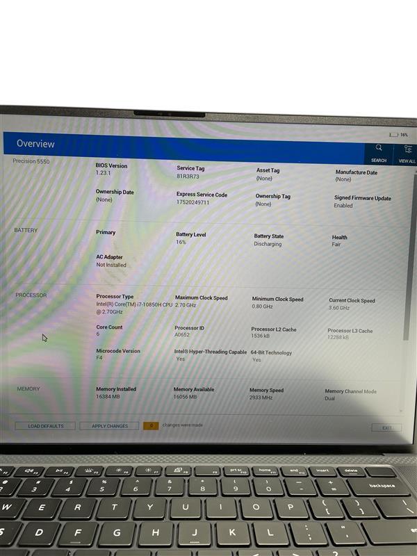 DELL PRECISION 5550 15″ i7 2.7GHz 16GB RAM 256GB SSD – Grade D