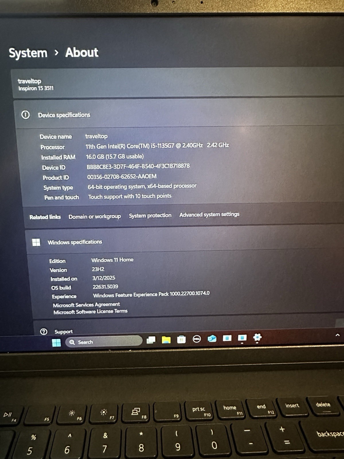 Dell Inspiron 15 3511 15.6in FHD Touch i5 11th Gen 256GB NVMe SSD Win11 Black