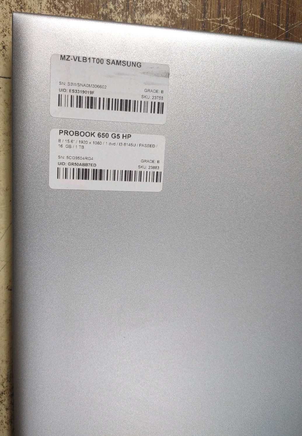HP Probook 650 G5 Laptop W/ Intel i3-8145U 2.10GHz, 16GB, 1TB.