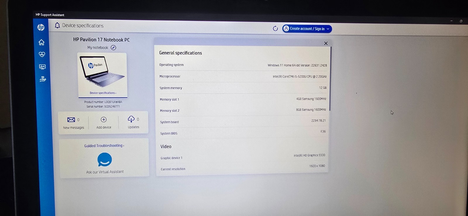HP Pavilion 17 Laptop SSD 12GB RAM WiFi HDMI Windows 10/11 Ready Tested