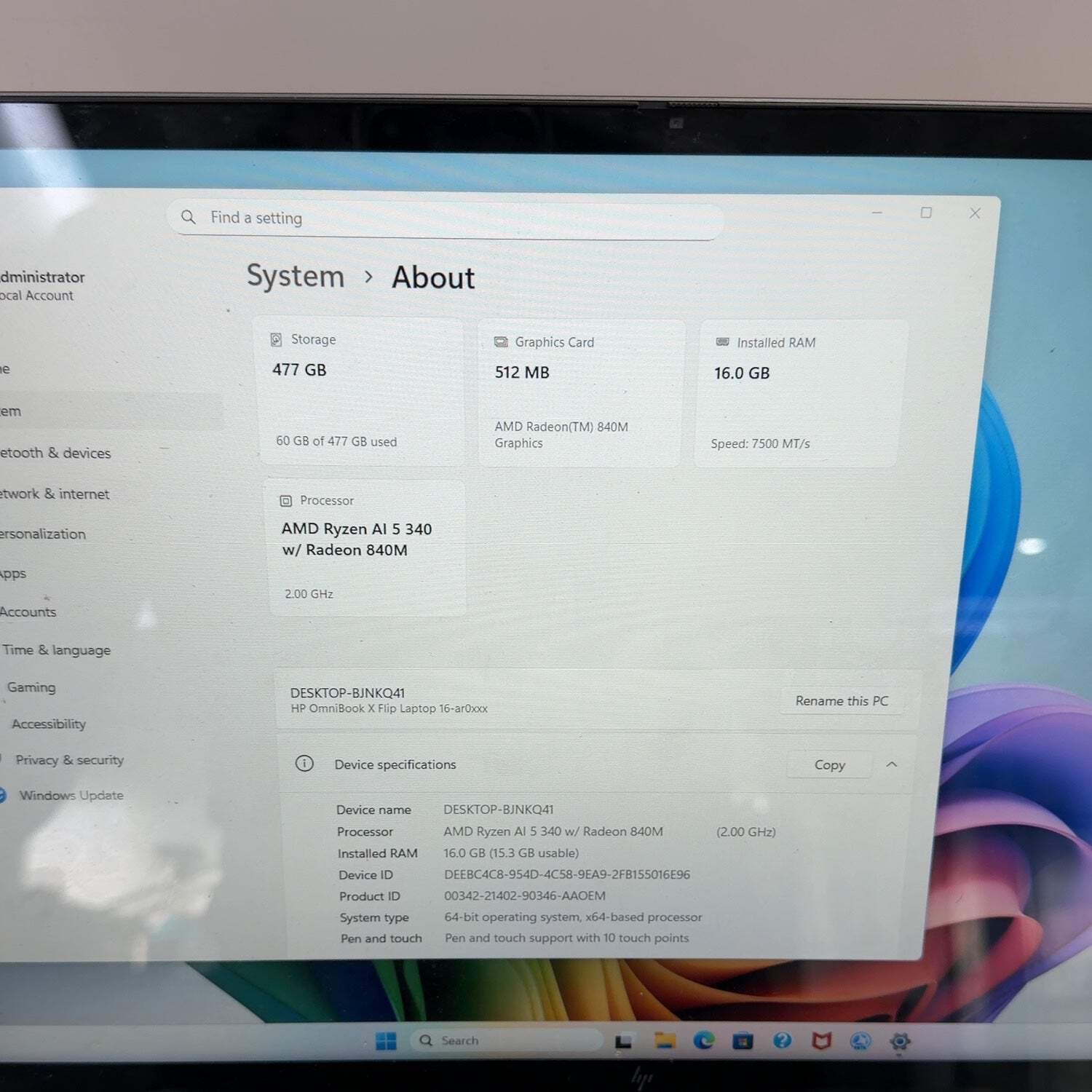 HP OmniBook X B5KN3AV_5282 16″ Ryzen AI 5 340 2.0GHz 16GB RAM 512GB SSD