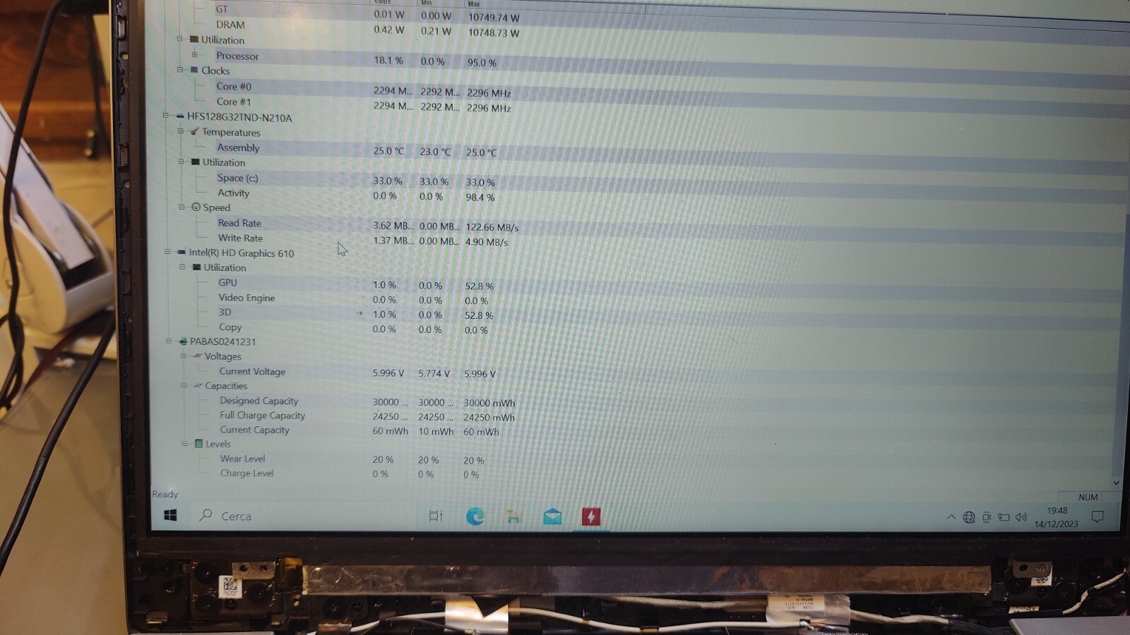 LENOVO 520-14 320S-14 SCHEDA MADRE LA-E541P INTEL 4415U INTEL HD 610