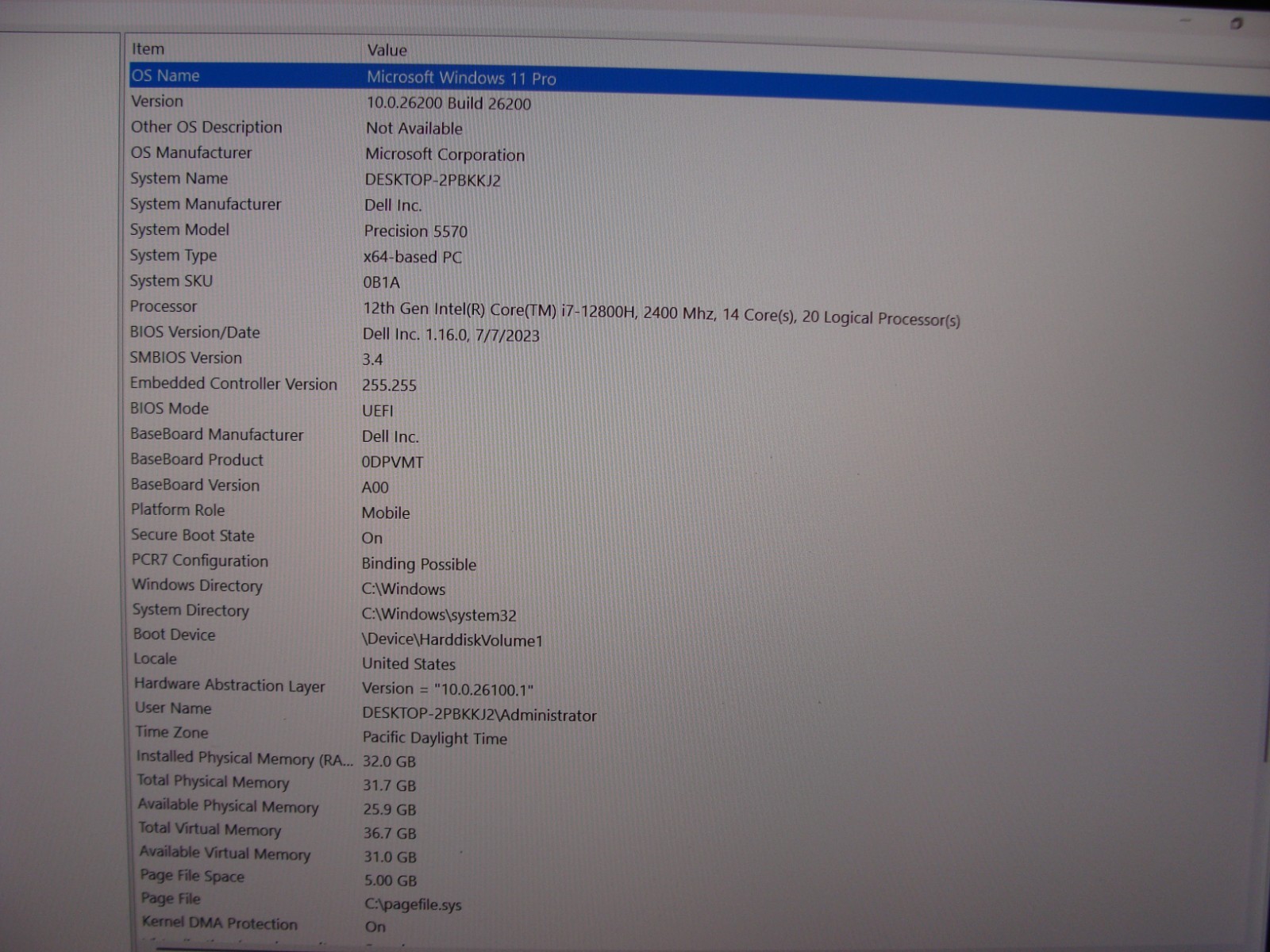 Dell Precision 5570 15.6″FHD+ i7-12800H 2.4GHz 32Gb 512GB RTX A1000 4GB +Charger