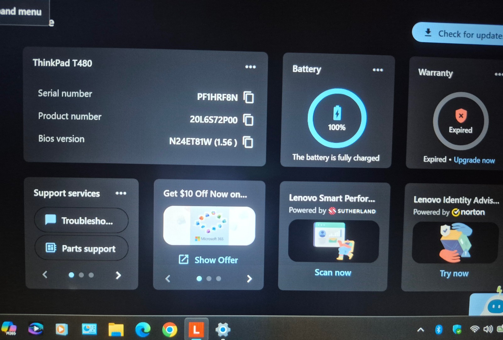 LENOVO THINKPAD T480 i7-8650U 16GB RAM 512GB SSD WIN 11 + OFFICE PRO PLUS 2024