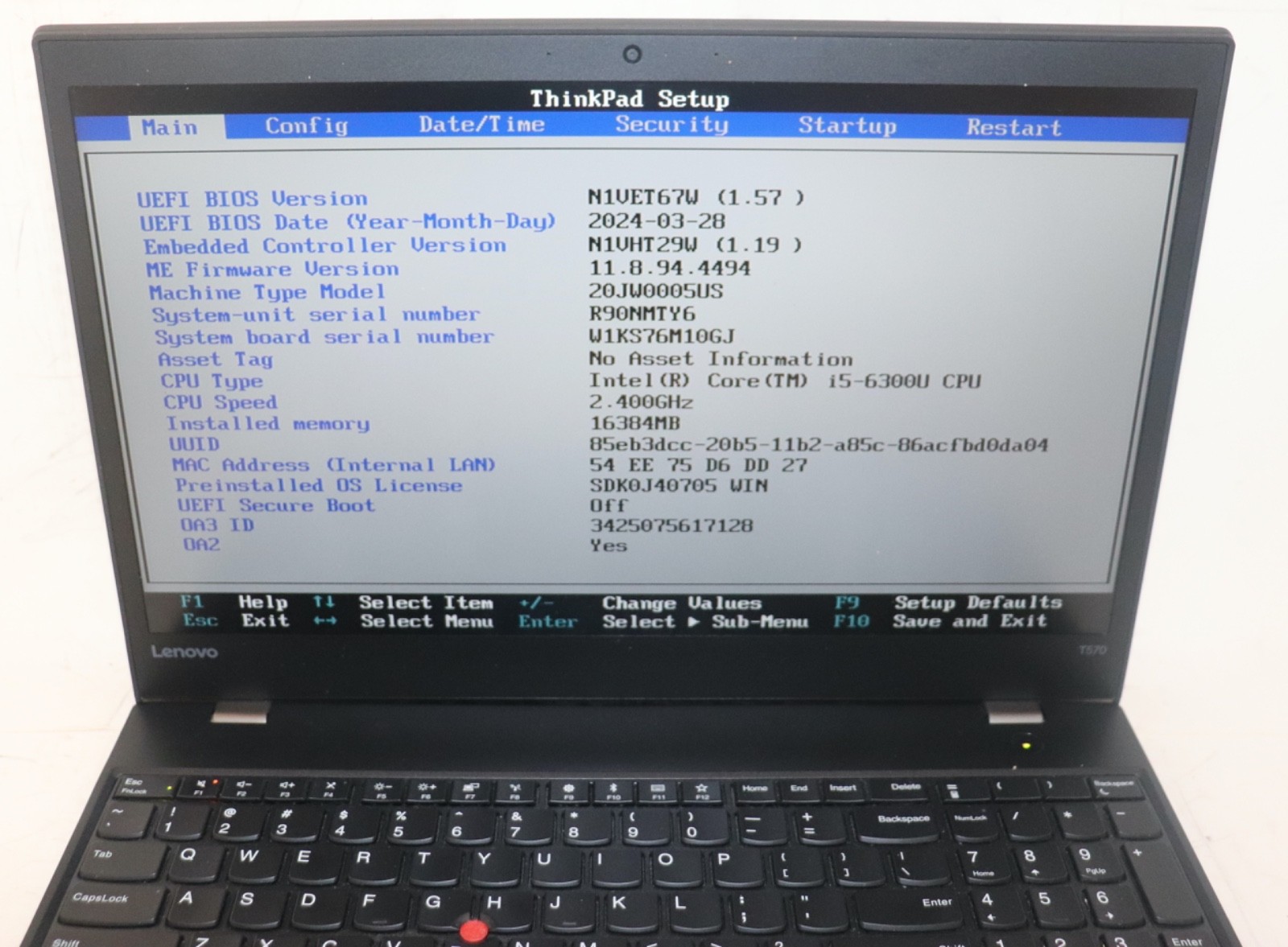 Lenovo ThinkPad T570 i5 16GB RAM 512GB SSD Dual Boot Windows 10 & Kali Linux