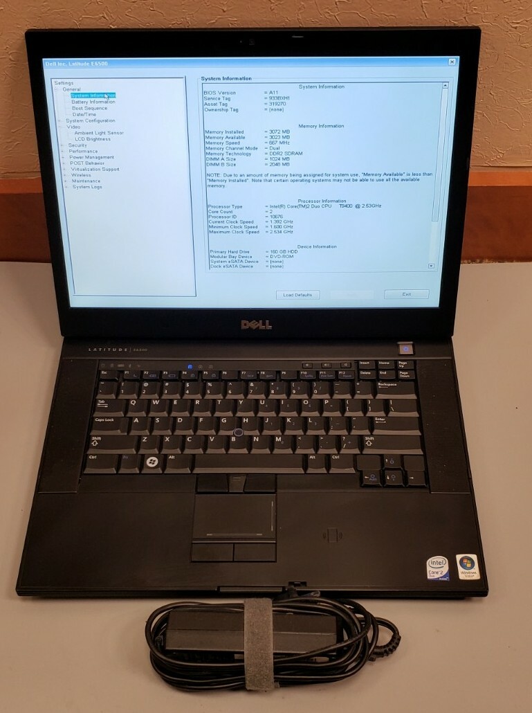 Dell Latitude E6500 Core 2 Duo 2.53GHz 3GB RAM 160GB HDD WEBCAM 1440×900