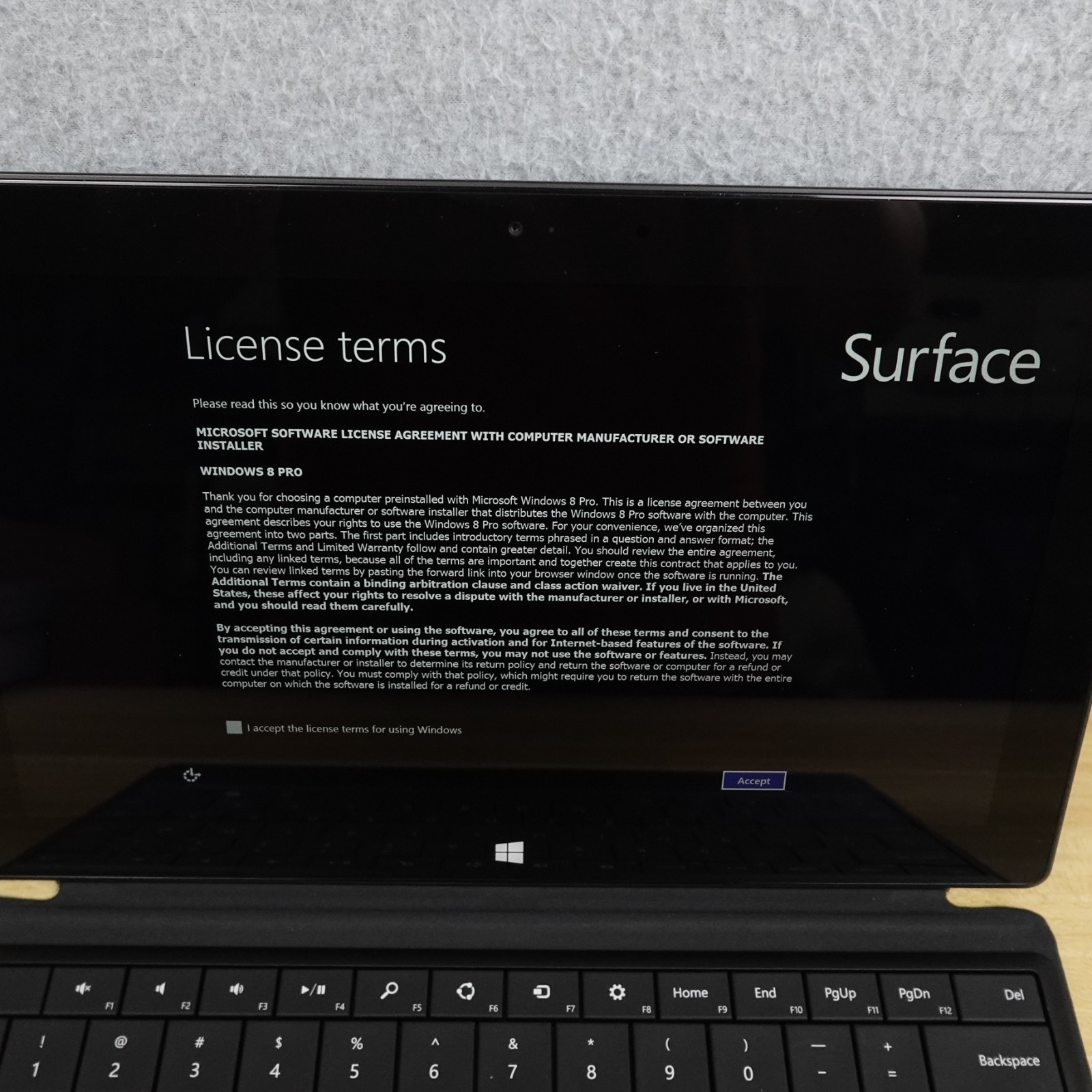 Microsoft Surface Pro Tablet 128 GB Hard Drive 4 GB RAM Windows 8 Pro Model 1514