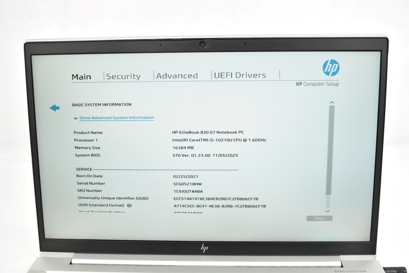 HP EliteBook 830 G7 i5-10210U 1.6GHz 16GB 256GB SSD 13.3″ No OS *See Details*